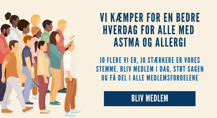 støt medlemskab astma allergi